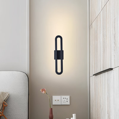 Modern 1 - Light 20''H Dimmable LED Black Iron Wall Light For Living Room, Bedroom, And Aisle