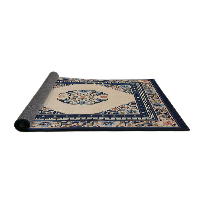 Tapis oriental bleu, Rond 8 pi