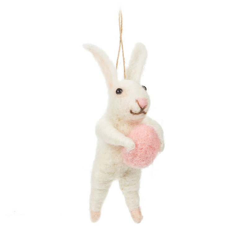 Ornement suspendu lapin avec œuf