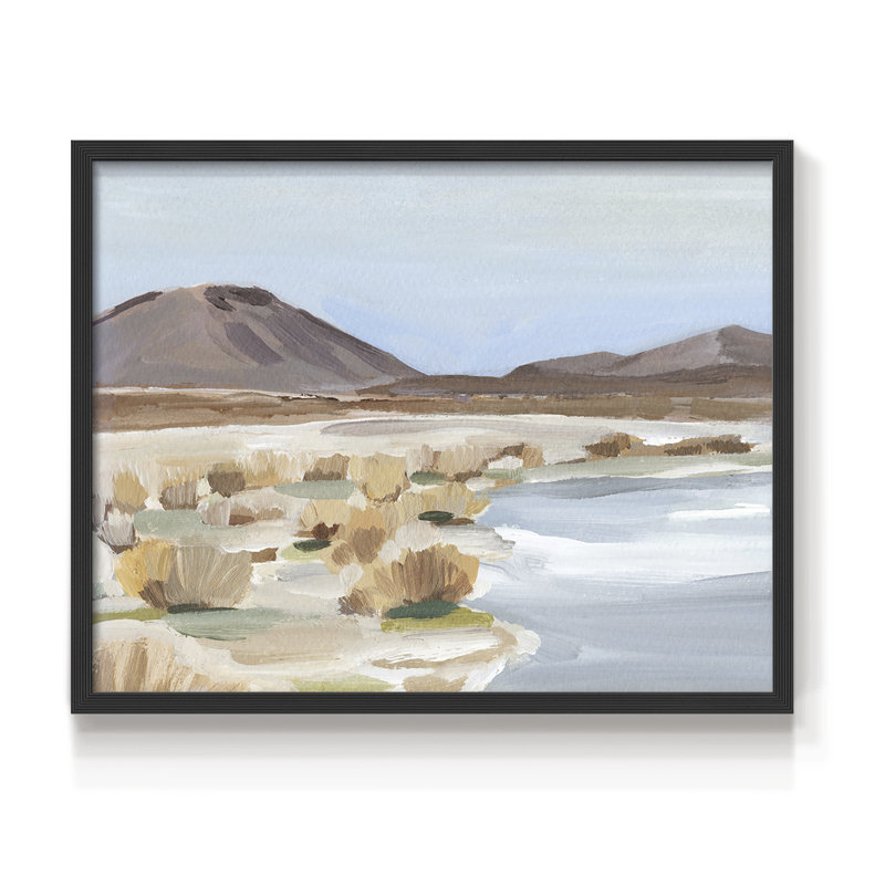 Étude de l'oasis du désert II - reproduction encadrée - réaménageable, H 16 po x l 20 po, Noir, noir, noir, noir