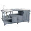 Îlot de cuisine extérieur en bois massif durable avec plateau en acier inoxydable, évier et gril à œufs vert compatible XL-1186279143