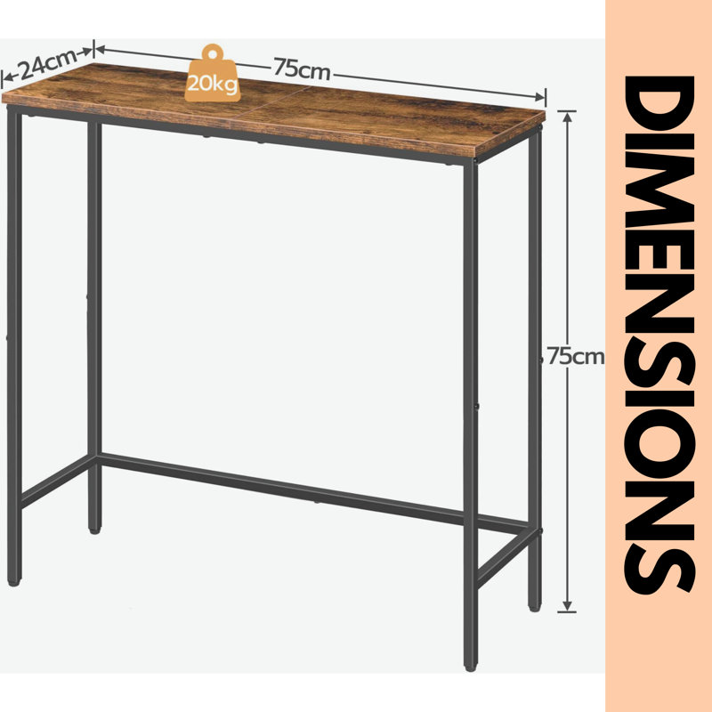 Bystrc Rustic Industrial Wooden Console Table with Storage Shelf Living Room Entyrway Furniture