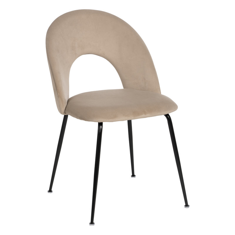 Dolly 47cm H Polyester Blend Upholstered Upholstered Back Side Chair in Black, Beige