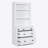 83.4"Tall Bookshelf &Writting Desk Suite,Modern Bookcase Suite with LED Lighting, Drawers,Study Desk and Open Shelves,2-Piece Set Storage Bookshelf for Living Room,Home Office,Study room,White