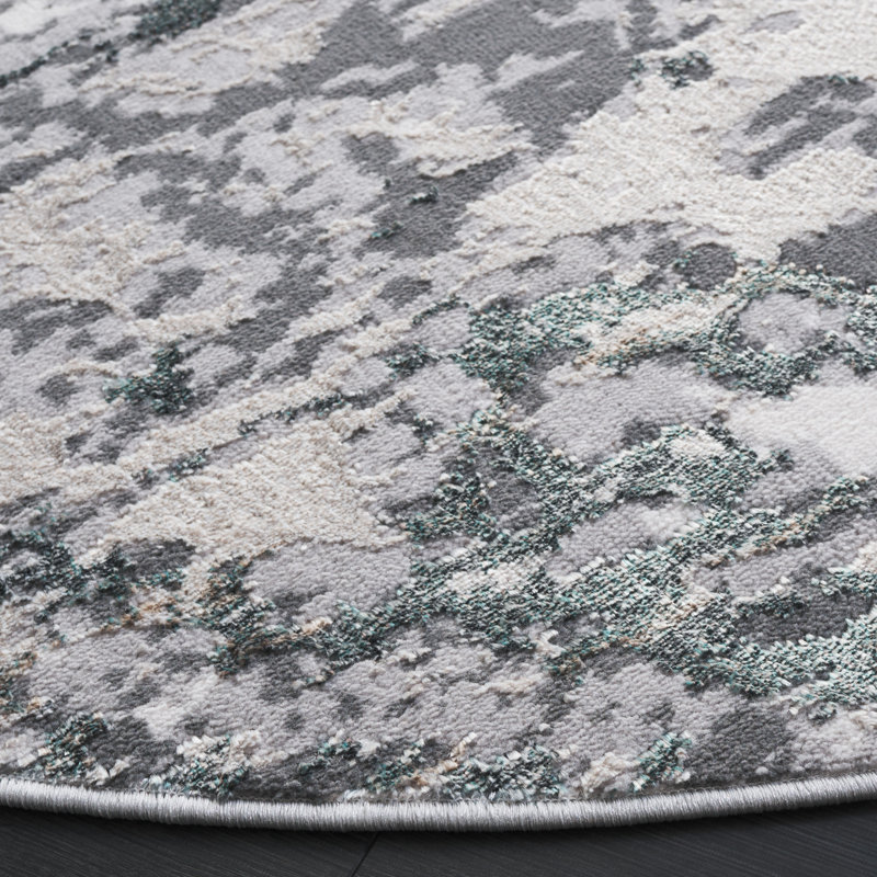 Joonyoung 100 Performance Geometric Rug, Round 6'7"