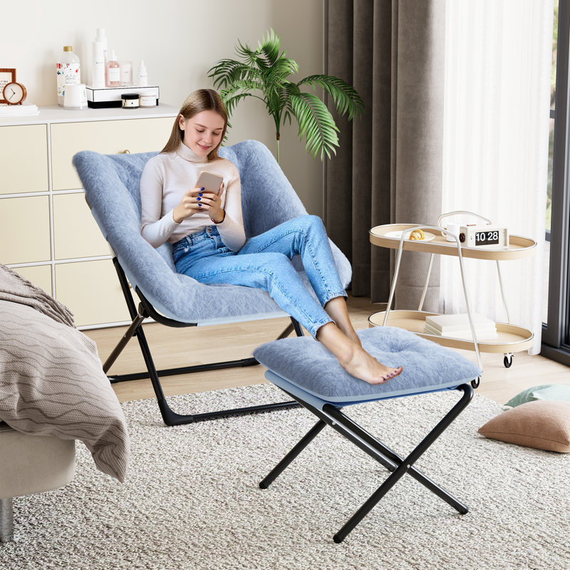 Upholstered Accent Chair, Blue