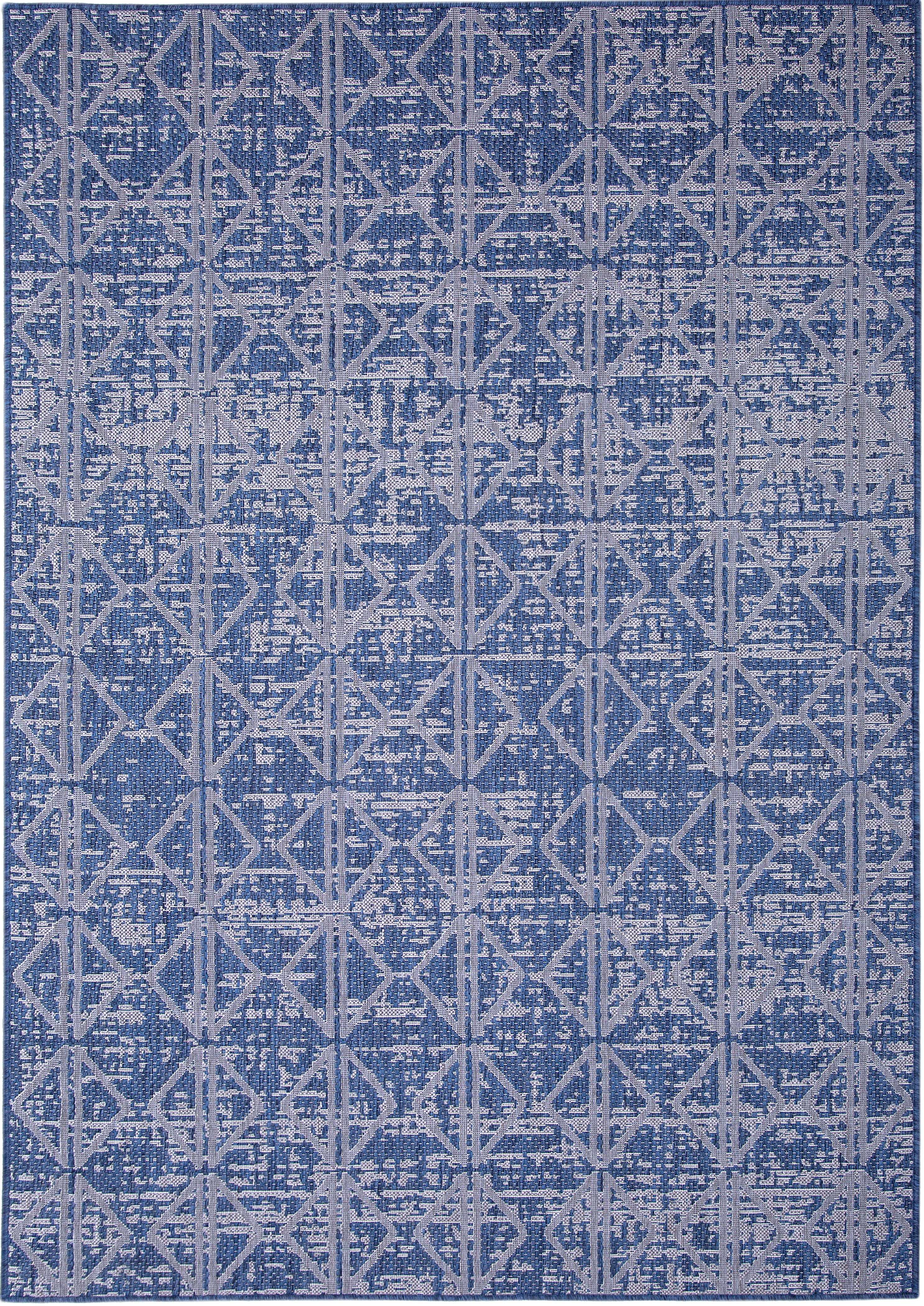 17 Stories Edgefield Abstract Medium Blue Indoor / Outdoor Area Rug ...