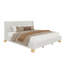 Lit plateforme tapissier moderne avec tête de lit à oreilles et pieds ronds Modern Boucle-127904100-127904121