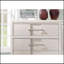 Commode 1 pièce style transitionnel à queue d'aronde anglaise à cinq tiroirs avec poignées courbées et finition blanche