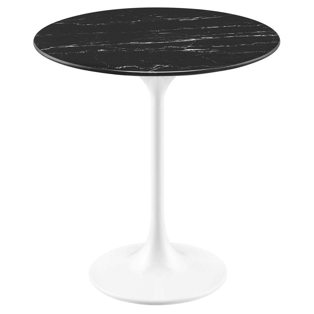 Lippa 20" Round Artificial Marble Side Table Modway Table Top 