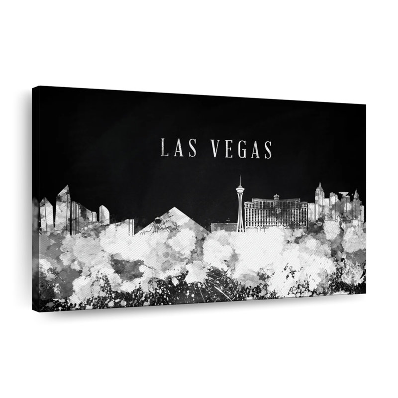 Black And White Las Vegas Canvas Print, 30" H x 45" W x 1.25" D