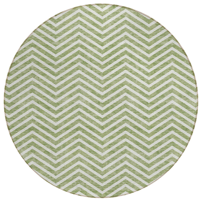 Tapis rond lavable intérieur vert 8 pi