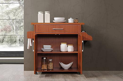 Albizu Wood Kitchen Island, Cherry