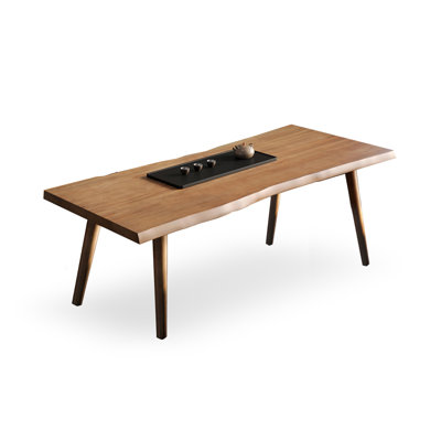 Brown Rectangular Solid Wood Dining Table