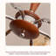 Pied de lampe en fer et bois avec abat-jour en verre ambre French French