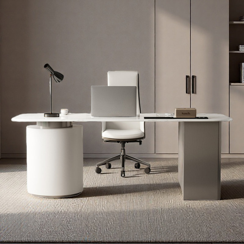 Bureau en granit, bureau à domicile, H 29,53 po x l 70,87 po x P 27,56 po