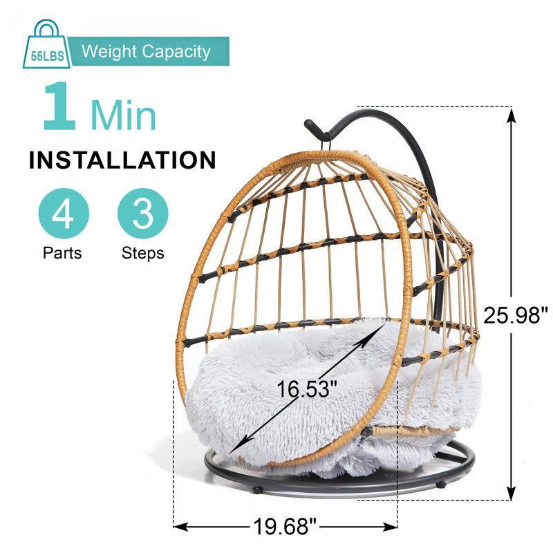 Cotton Hammock Pet Bed, Light Grey