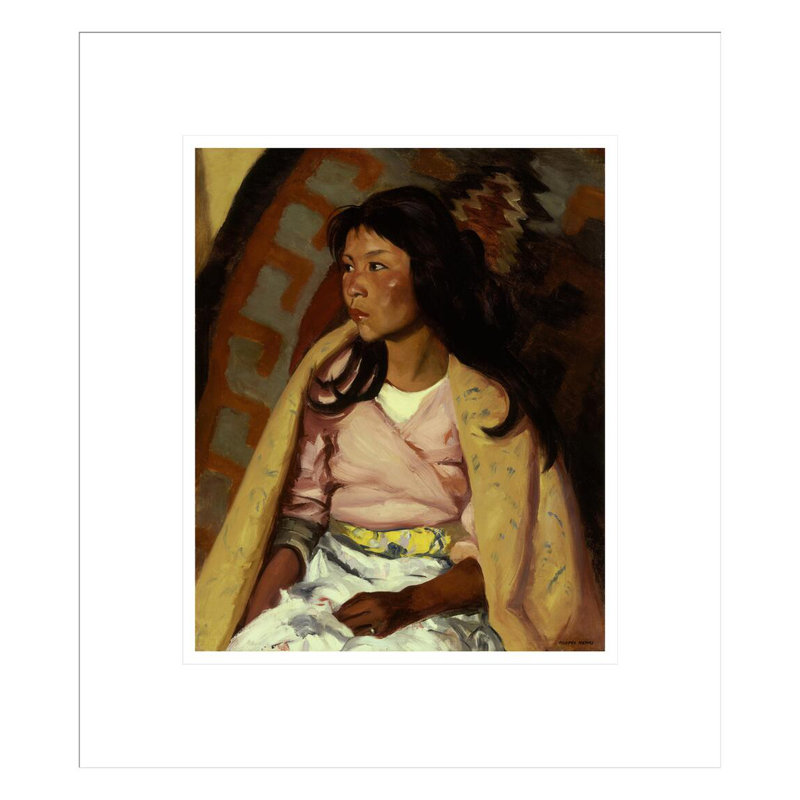«Indian Girl of Santa Clara» par Robert Henri, impression giclée sur cadre, H 15,59 po x l 13,75 po