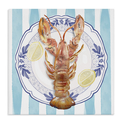 Lobster Seafood Plate Canvas, design by Christie Adams
