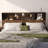 Modern Wooden Bookcase Headboard with Adjustable LED Lights & Charging Station – Queen & King Sizes, Scroll Down for Assembly Video-1472337829-1466048436