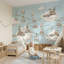 Papier peint fantaisiste avec nuage, paysage, livraison, route, carte, colis, thème, décoration murale amovible-683617395-683617399