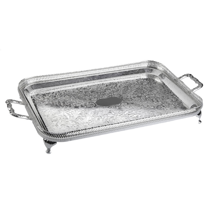 Plateau de service Queen Anne, H 2,75 po x l 17 po x P 9,5 po