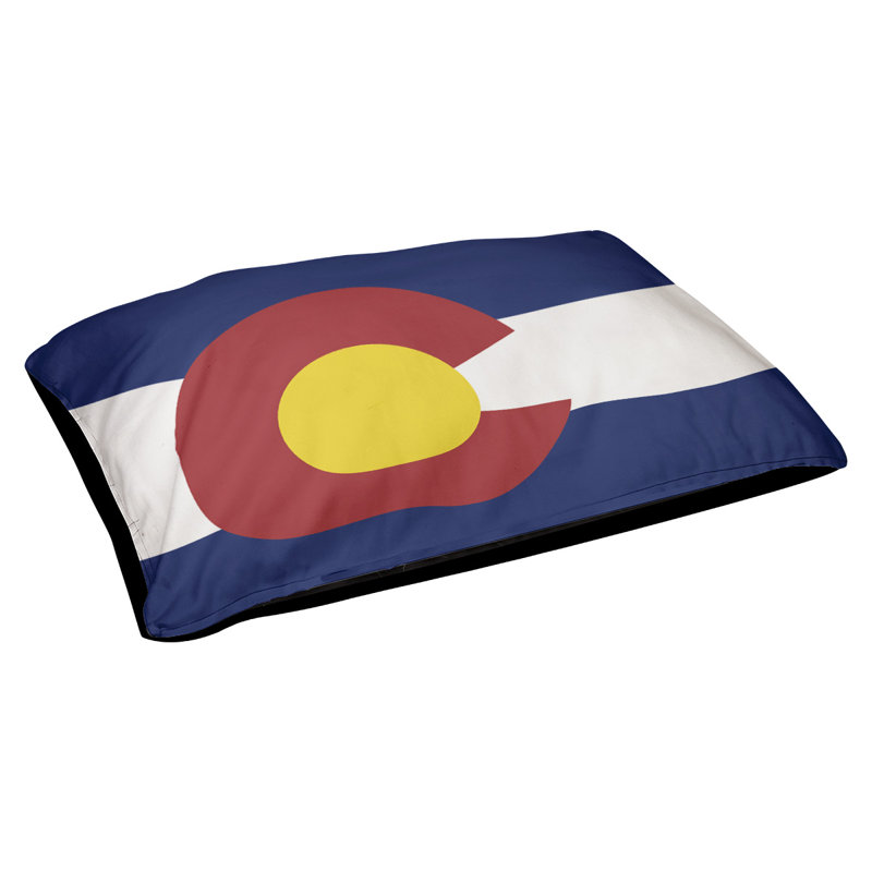 Coussin de concepteur colorado flag Burien, L 42 po x l 52 po, Noir