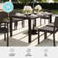 Table de patio d'extérieur en rotin avec plateau en bois d'ingénierie 71 po Martha Stewart Bedford-109713863