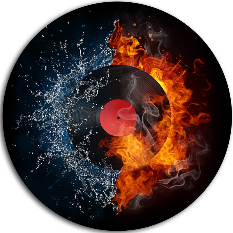 Corwin Abstract Record Abstract - impression d'art graphique, H 38 po x l 38 po x P 1 po, Métal