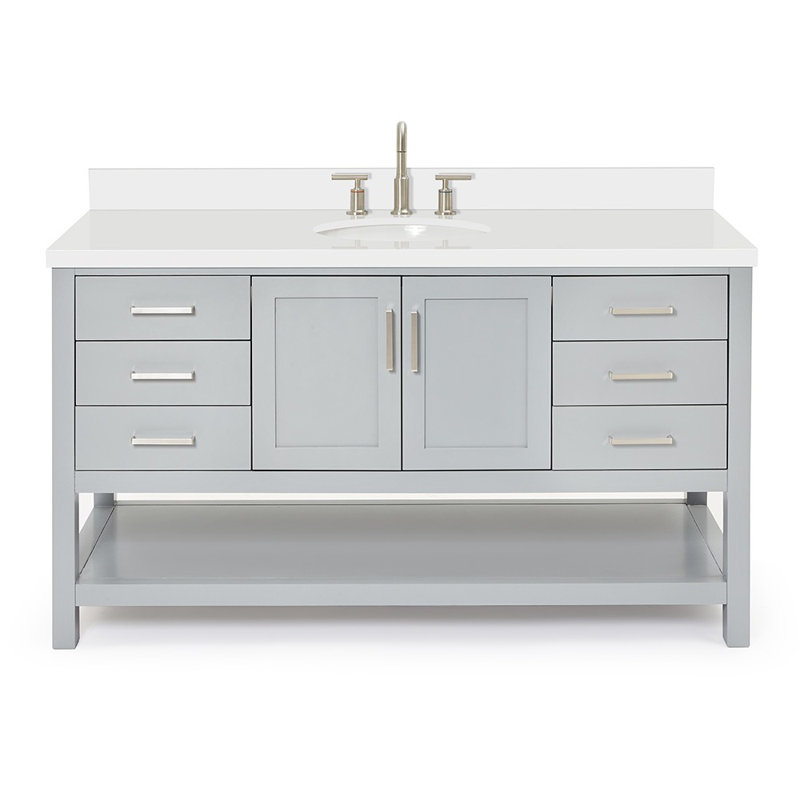 Magnolia Bath Vanity Rectangular Basin S061SWQ, Oval, Gray
