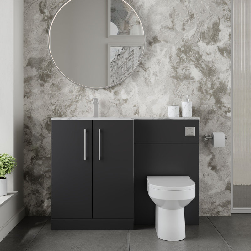 Arno 1105 mm Bathroom Vanity, Soft Black