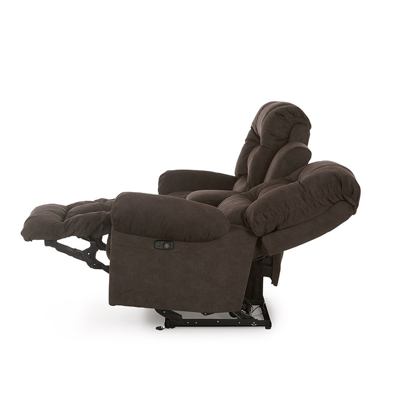 Upholstered 73.5'' Reclining Loveseat, Ash