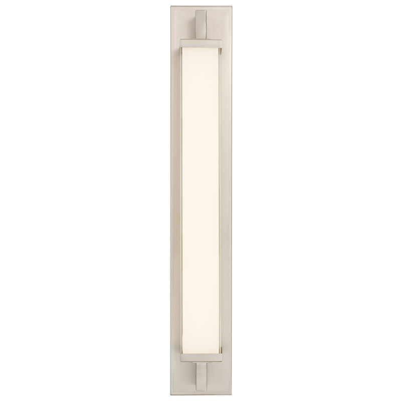 Barre d'éclairage intégrée pour meuble-lavabo à DEL, H 4,5 po x l 28 po x P 4 po, Nickel brossé