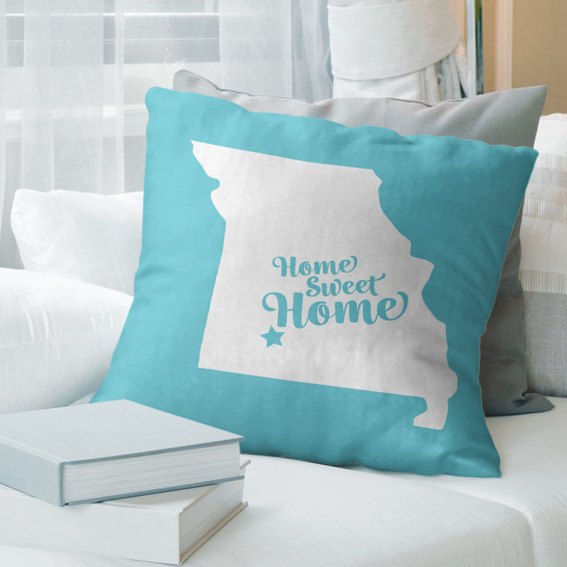 Coussin en lin home, Springfield, 18 po x 18 po, Bleu sarcelle