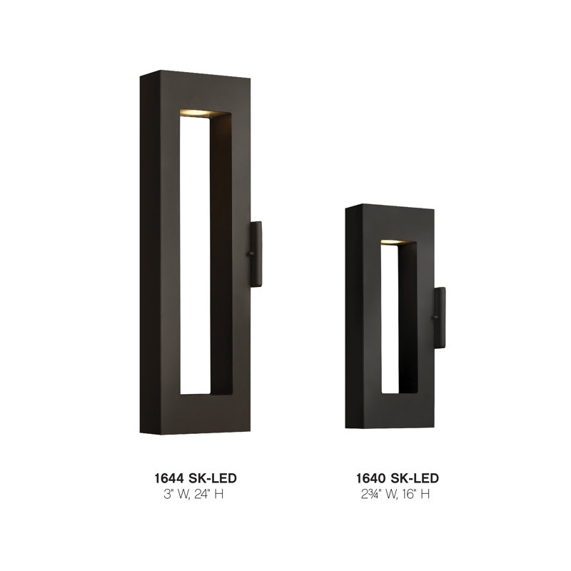 Atlantis 2 Light Outdoor Sconce, Satin Black, 24" H x 3" W, LED