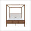 Grand lit plateforme à baldaquin en bois avec tête de lit tapissier, aucun sommier requis-131476011-131476009