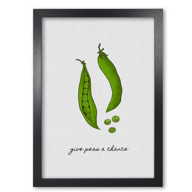 Give Peas A Chance - Print, Black Grain Frame, 85 cm H x 60 cm W x 5 cm D