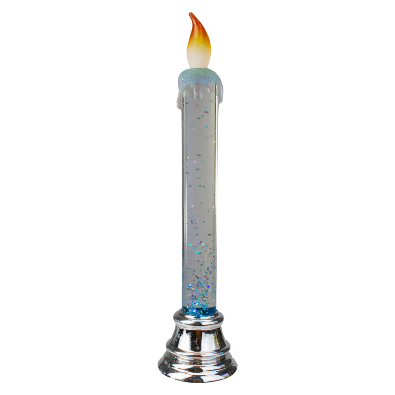 Glittered LED Flameless Christmas Candle - 9.25" - Set Of 4