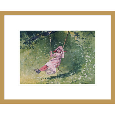 «Girl on a Swing» par Winslow Homer, impression giclée sur cadre