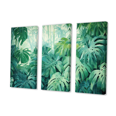 «Jade Jungle Thick Jungle Of Palm Trees III», ensemble d'art sur toile