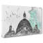 Birds Above Sacre Coeur Paris in Abstract - Wrapped Canvas-55313894