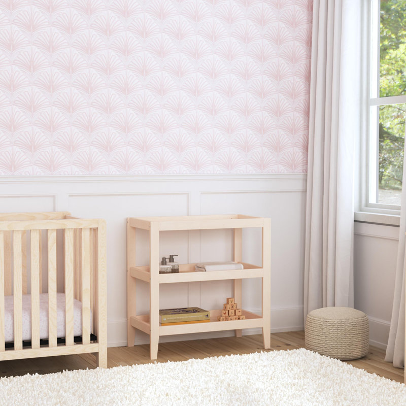 Washed Natural Pinewood Changing Table with Shelves