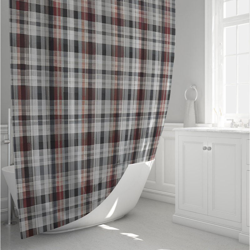 Cristinia Plaid Shower Curtain, 72" H x 70" W