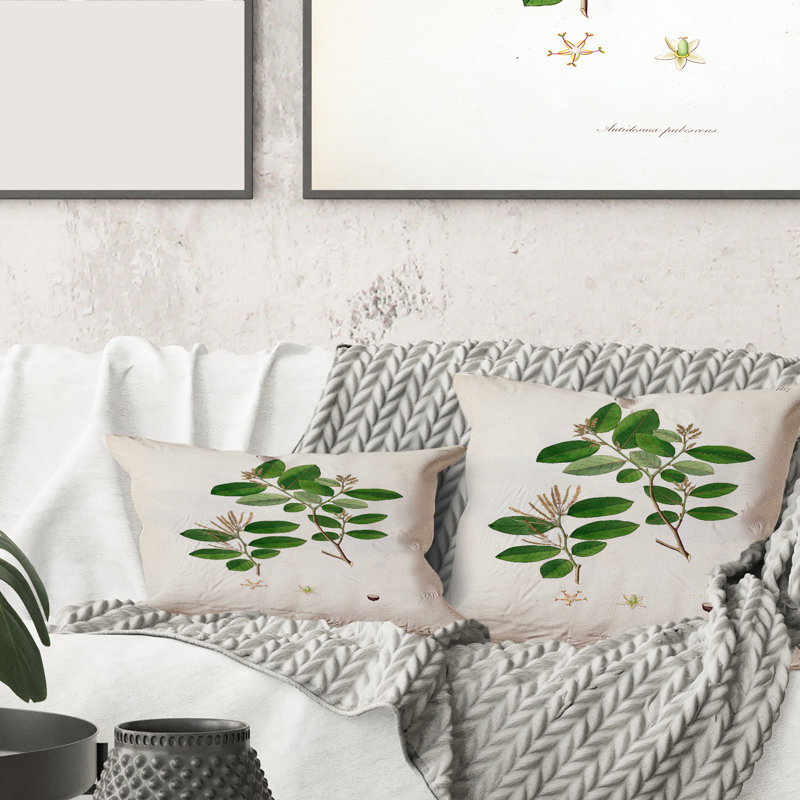Coussin rétro vintage imprimé Plant Life XIX