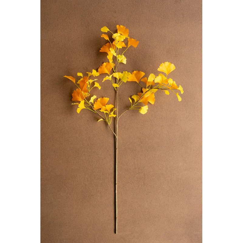  Tige de ginkgo artificiel doré - hauteur 38 po (ensemble de 6)