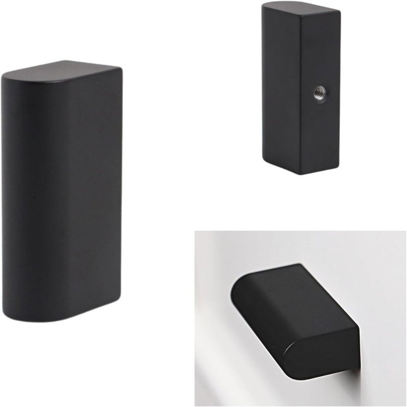 2" Length Geometric Knob, Charcoal (Black)