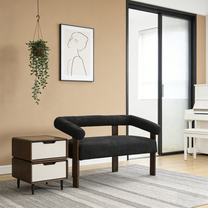 Causeuse ronde avec accoudoirs, Noir