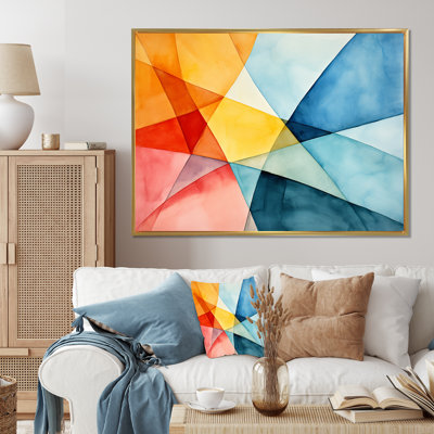 Pastel Colours Contrasting Geometric Composition I - Geometric Wall Art