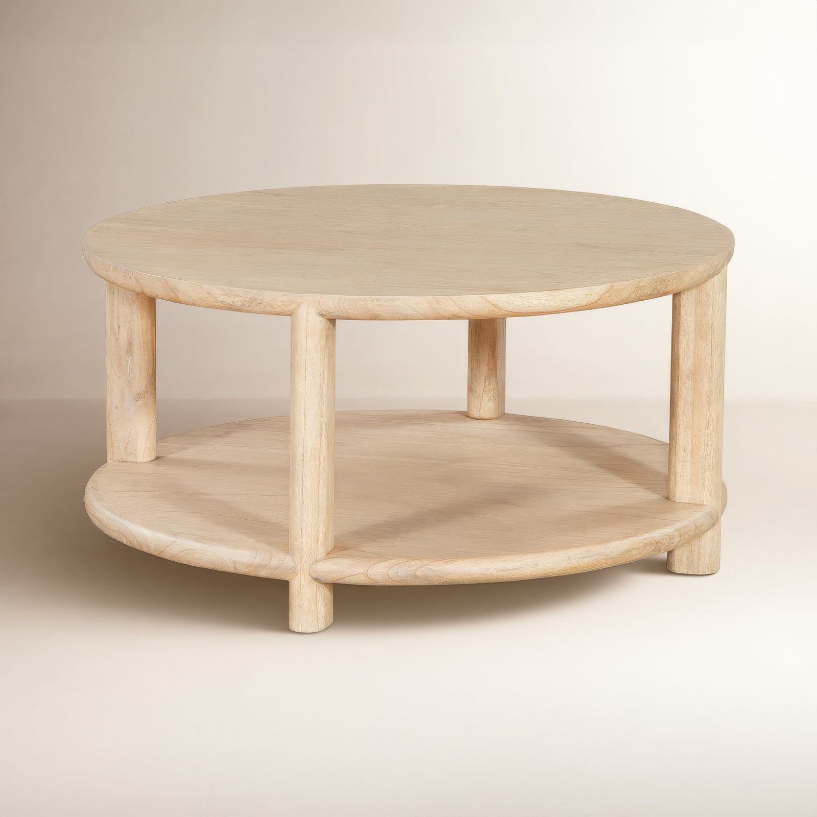 Taya Solid Wood Single Coffee Table, Pumice