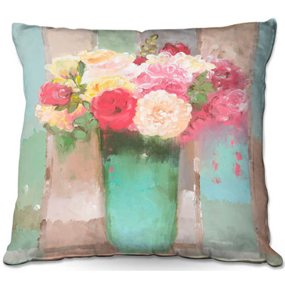 Canapé à motif de fleurs carré coussin décoratif